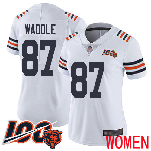 Chicago Bears Limited White Women Tom Waddle Jersey NFL Football #87 100th Season